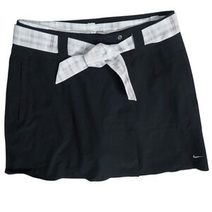 Nike Black Skort with White Plaid Waist Tie